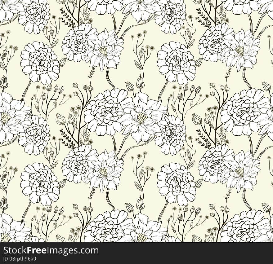 Abstract seamless patter with flowers. Abstract seamless patter with flowers