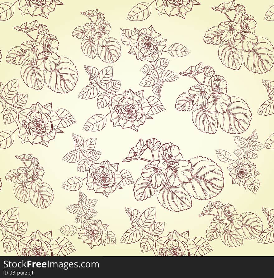 Abstract seamless patter with flowers. Abstract seamless patter with flowers