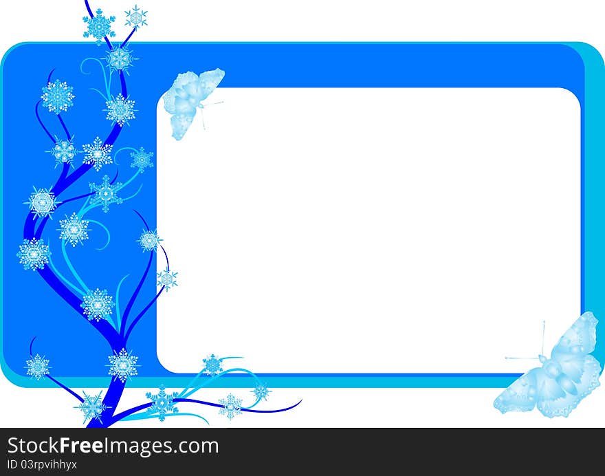 A business card with an abstract background of a winter. A business card with an abstract background of a winter