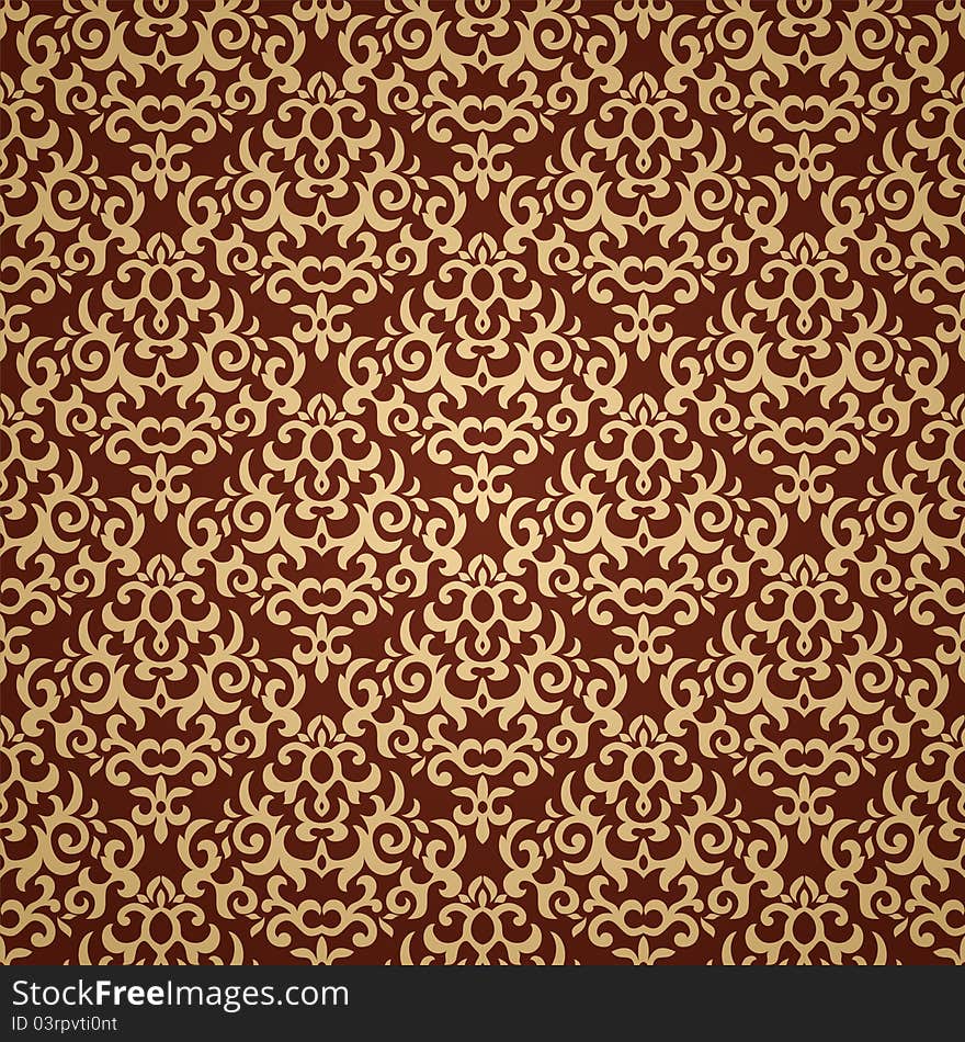 Seamless damask pattern in retro style. Seamless damask pattern in retro style