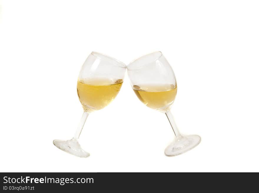 Two White Wineglasses