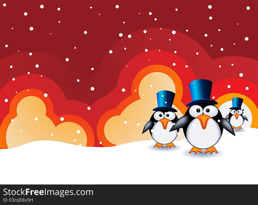 Christmas theme background with baby animals