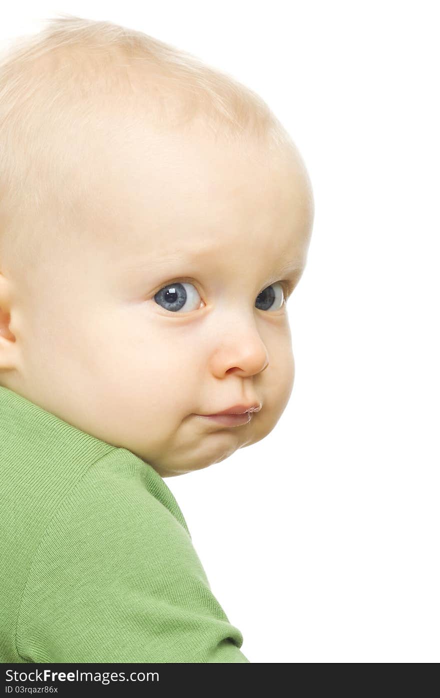 Portrait of little baby isolated on white. Portrait of little baby isolated on white