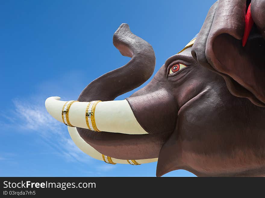 Elephant Head with Blue Sky from Thailand. Elephant Head with Blue Sky from Thailand