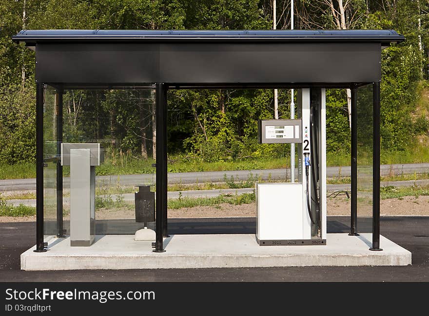 Gas station in an early morning