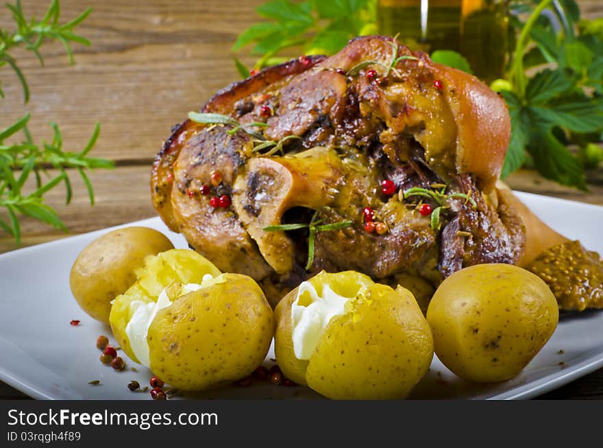 Roasted pork knuckle. Ham and bacon are popular foods in the west, and their consumption has increased with industrialisation. Roasted pork knuckle. Ham and bacon are popular foods in the west, and their consumption has increased with industrialisation.