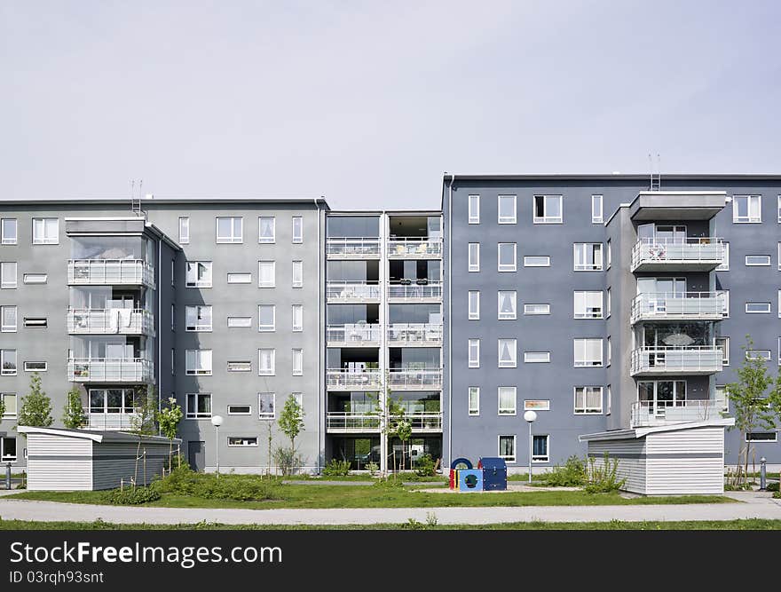 View of a Residential District on a sunny day. View of a Residential District on a sunny day