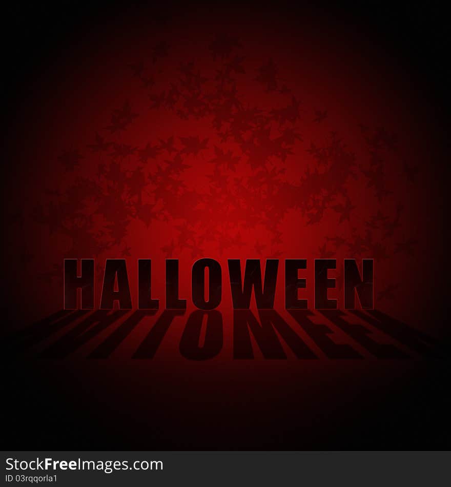 Halloween background with letters and leafs