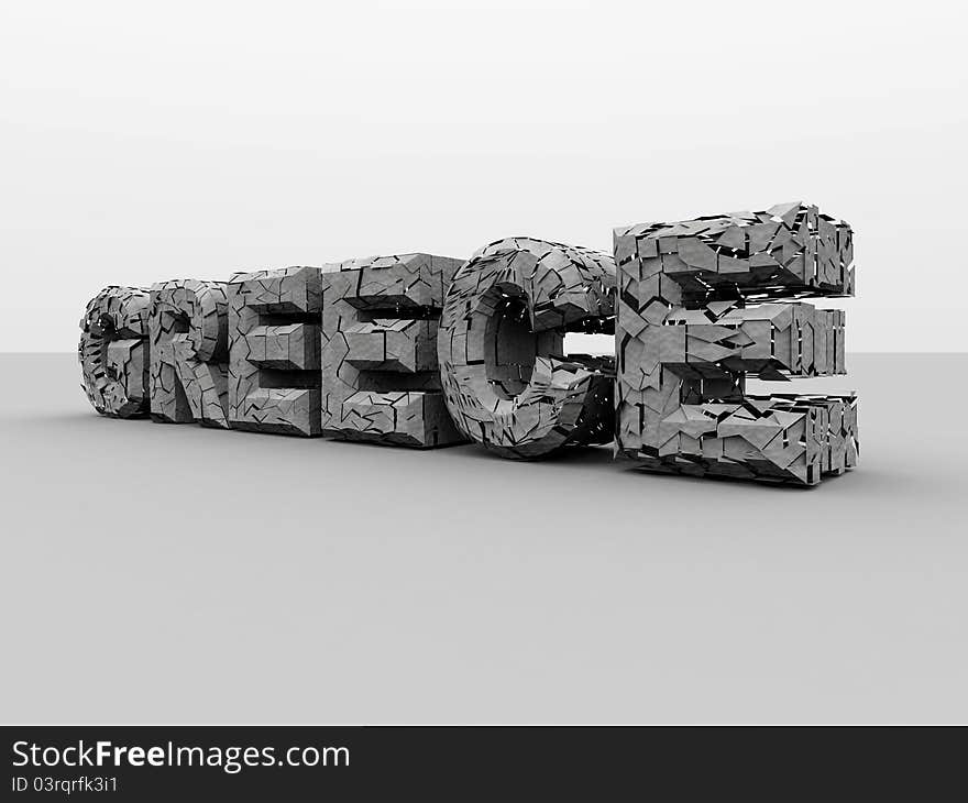 Digitally created and partially destroyed word GREECE with concrete texture. Digitally created and partially destroyed word GREECE with concrete texture.