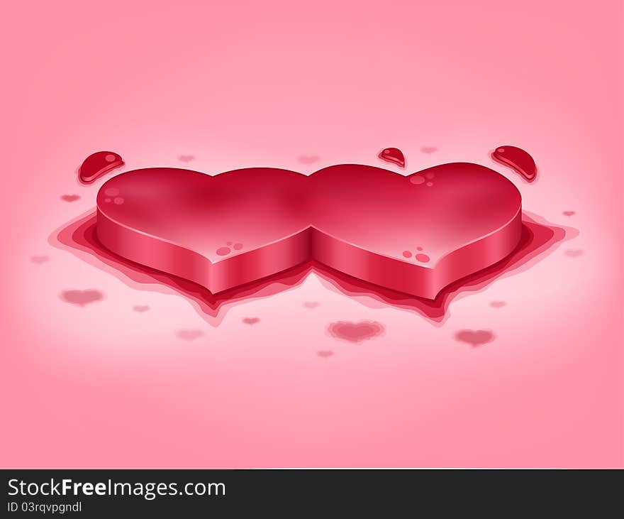 Red painted hearts