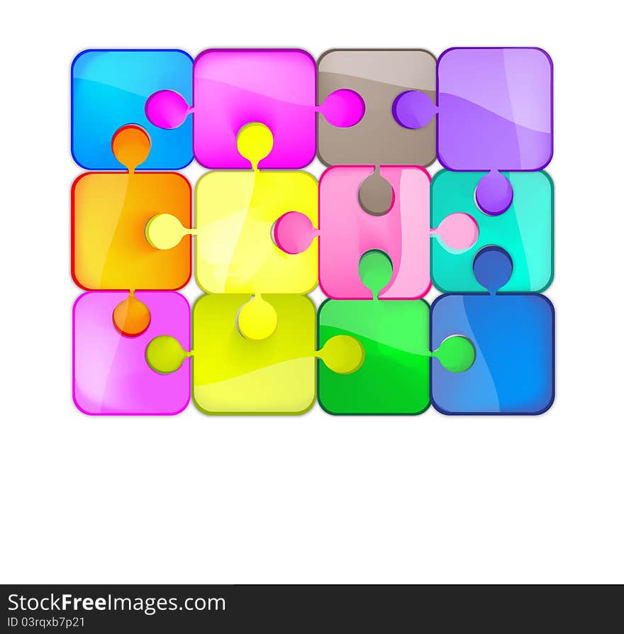 Stained glass effect set of puzzles. Stained glass effect set of puzzles