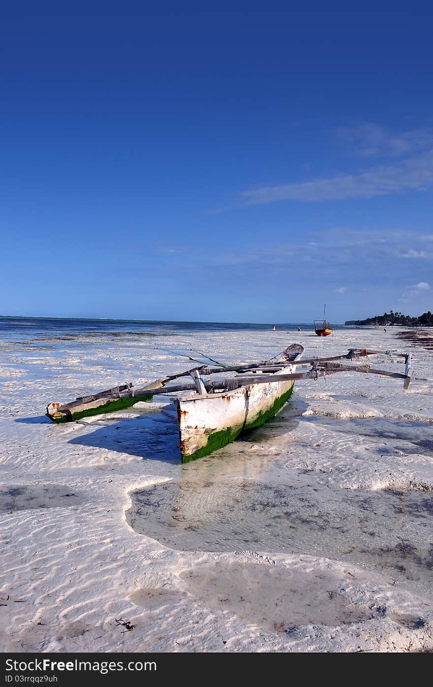 Boat On the beach of zanzibar