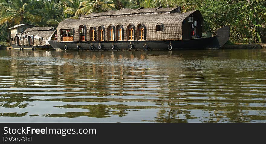 House Boat In The Kerala (India) Backwaters