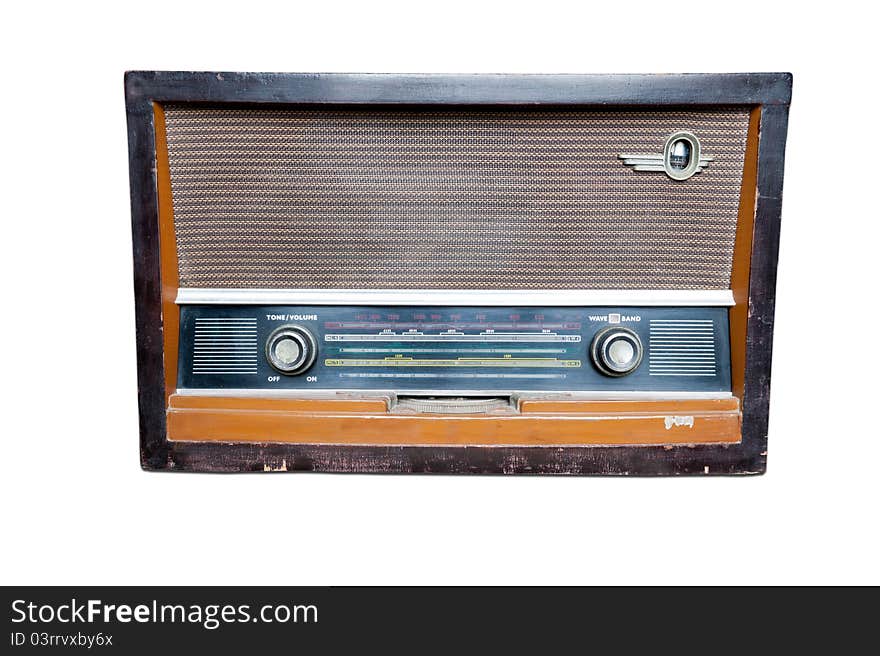 Vintage fashioned radio isolated