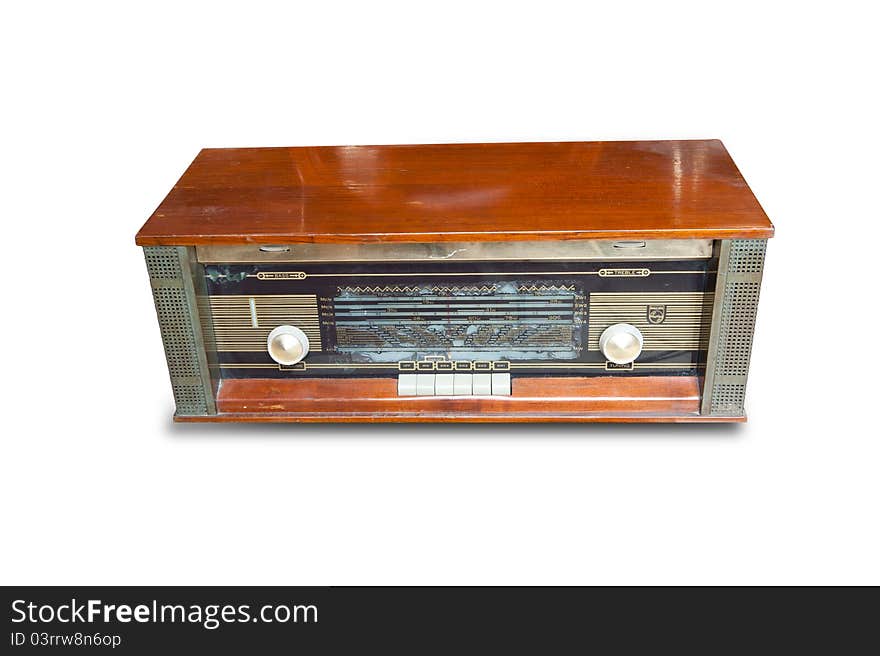 Vintage fashioned radio isolated