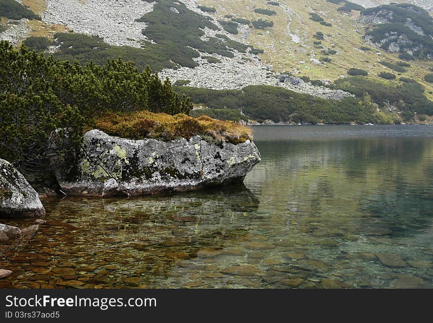 View of the lake in a dill Temnohorské Valley. View of the lake in a dill Temnohorské Valley