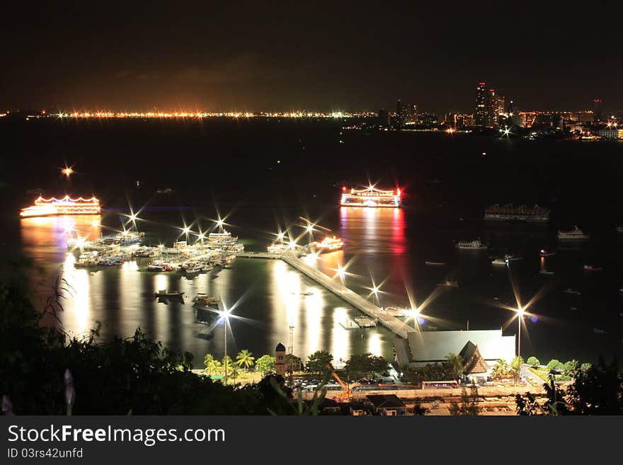 Night View Of The Pattaya City