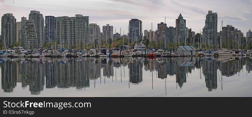 Reflection at Vancouver British Columbia Canada Waterfront Marina. Reflection at Vancouver British Columbia Canada Waterfront Marina