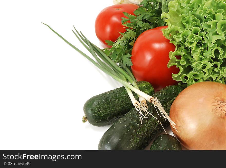 Vegetables on a white background