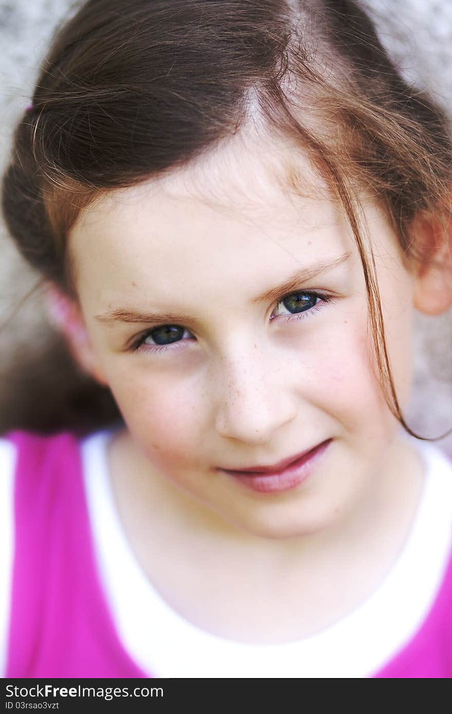 Portrait of my little daughter. Photo taken outdoor. Portrait of my little daughter. Photo taken outdoor.