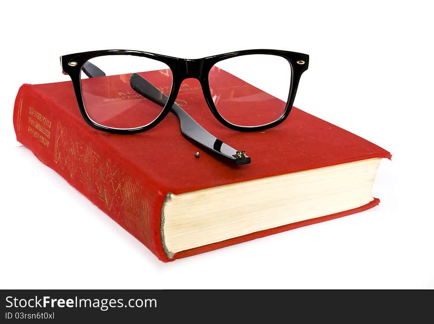 Book And Glasses Broken