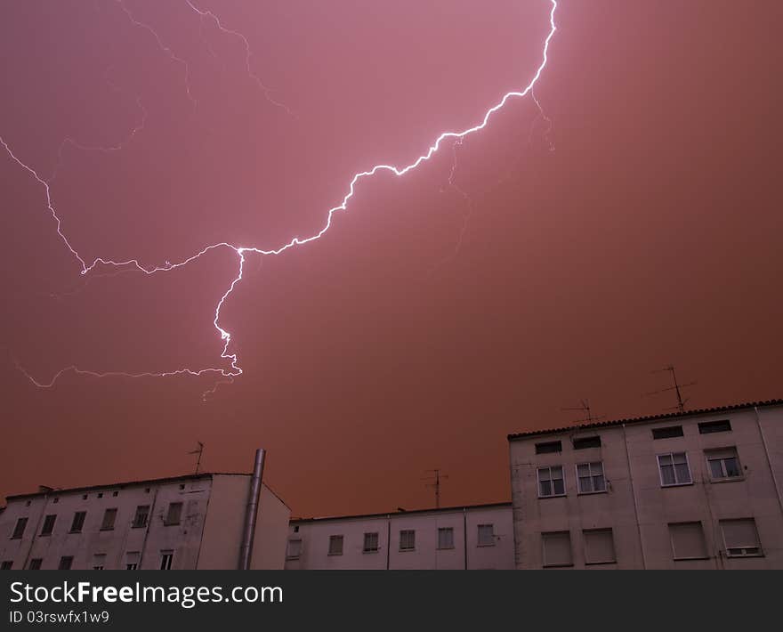 Lightning a thunderstorm, nightly cloudy sky, background. Lightning a thunderstorm, nightly cloudy sky, background