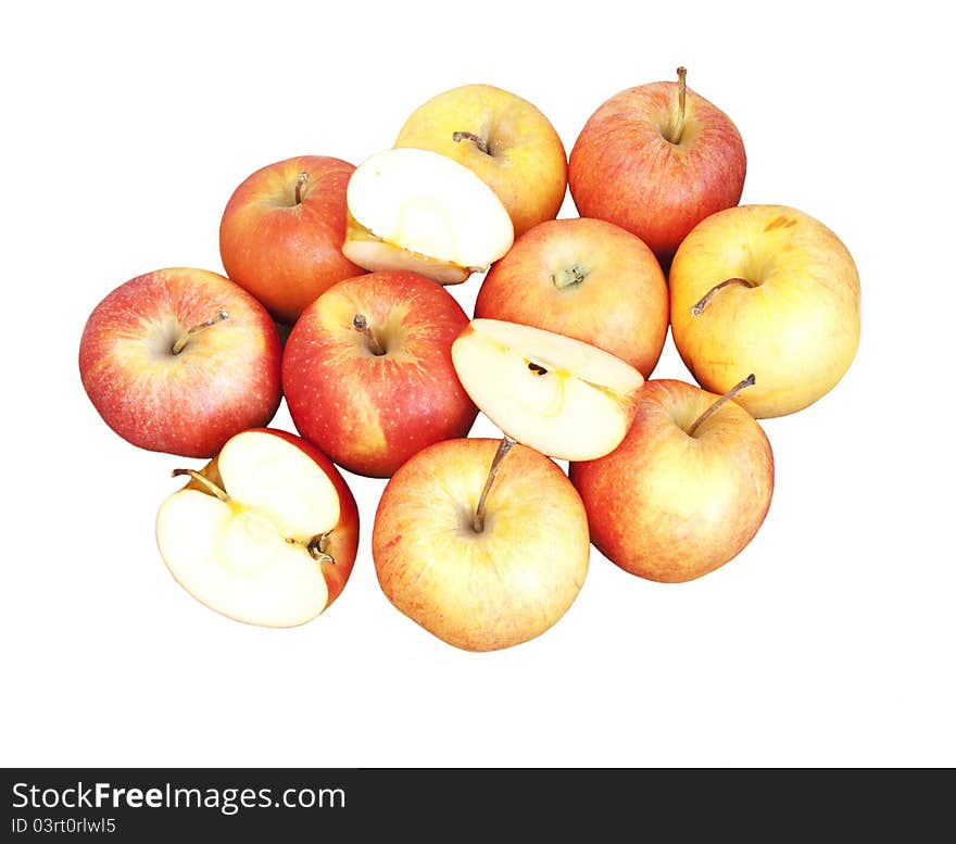 Fresh red apples isolated over white  background. Fresh red apples isolated over white  background