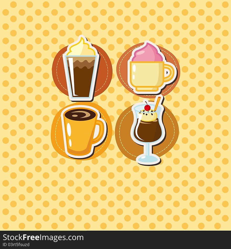 Cartoon coffee card,vector,illustration