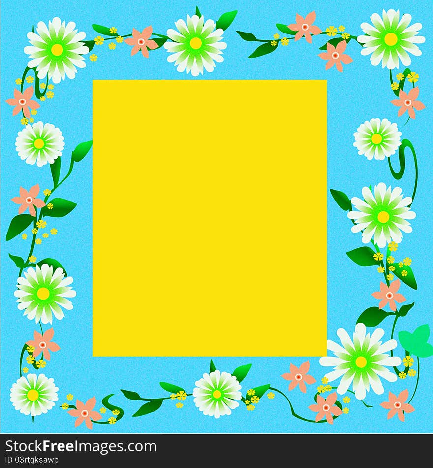 Showy flower frame