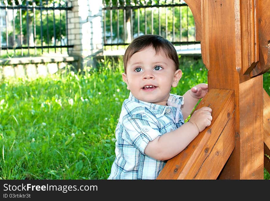 Boy with a smile and a happy facial expression. Boy with a smile and a happy facial expression