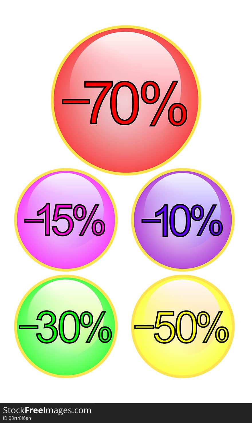 Set of discount color buttons. Set of discount color buttons.