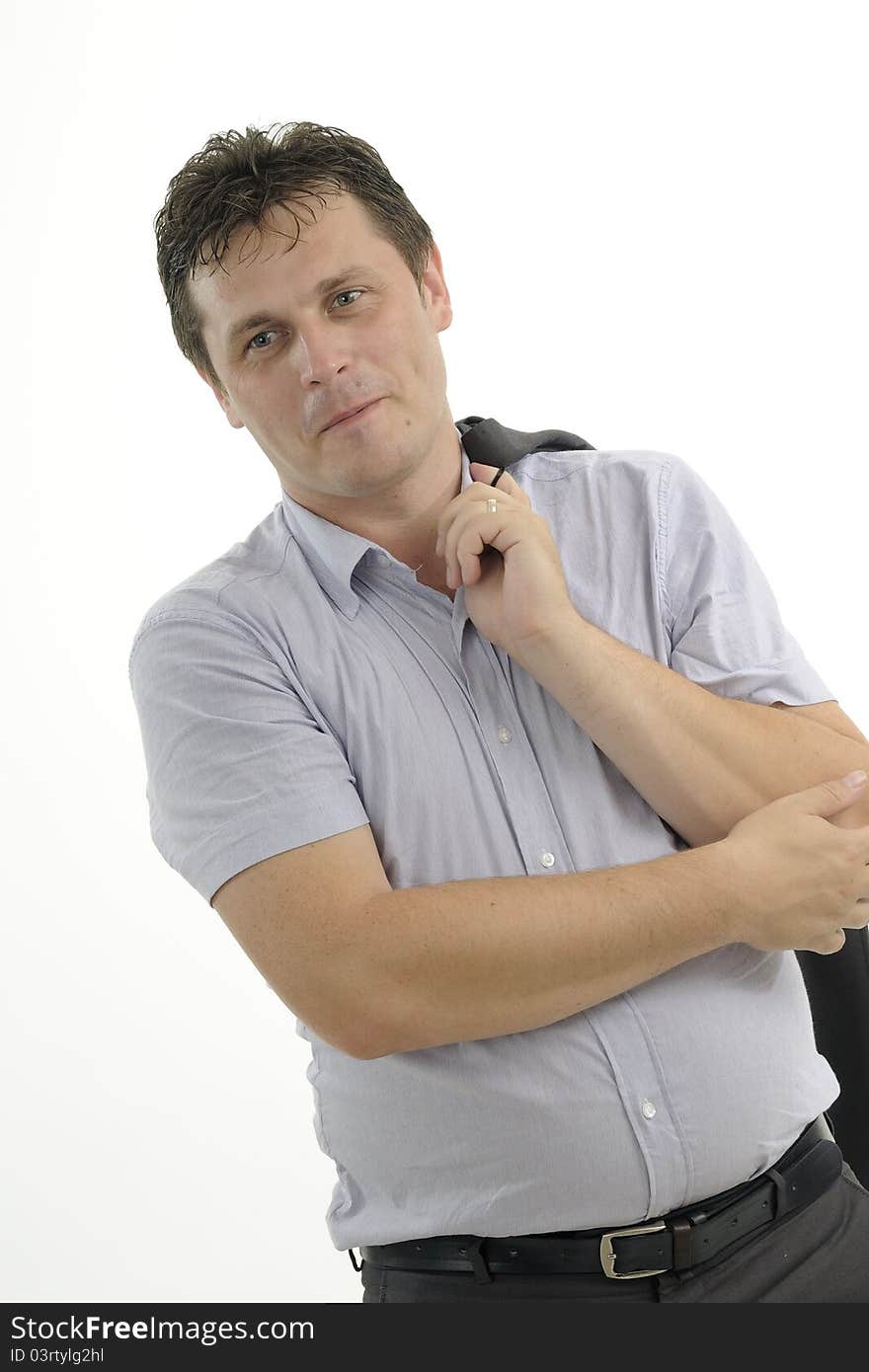 Young business man posing in studio. Young business man posing in studio