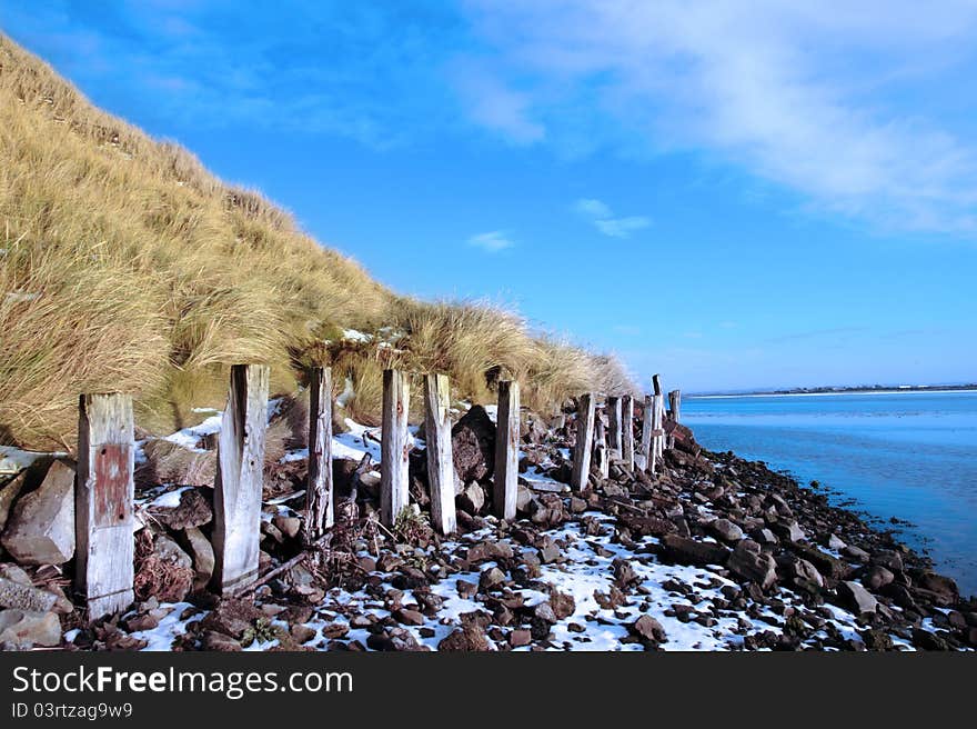 The cashen ballybunion frozen on a cold winters day in ireland. The cashen ballybunion frozen on a cold winters day in ireland