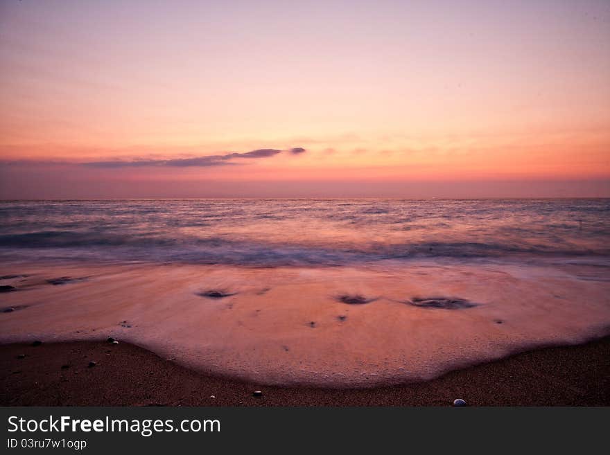 Ionian see at sunset shot from Egremni Beach. Ionian see at sunset shot from Egremni Beach