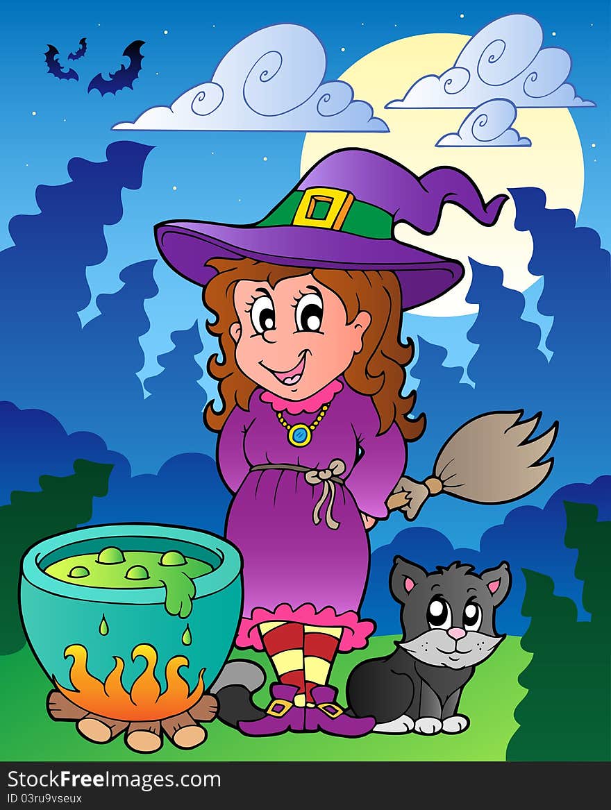 Halloween character scene 1 - vector illustration.