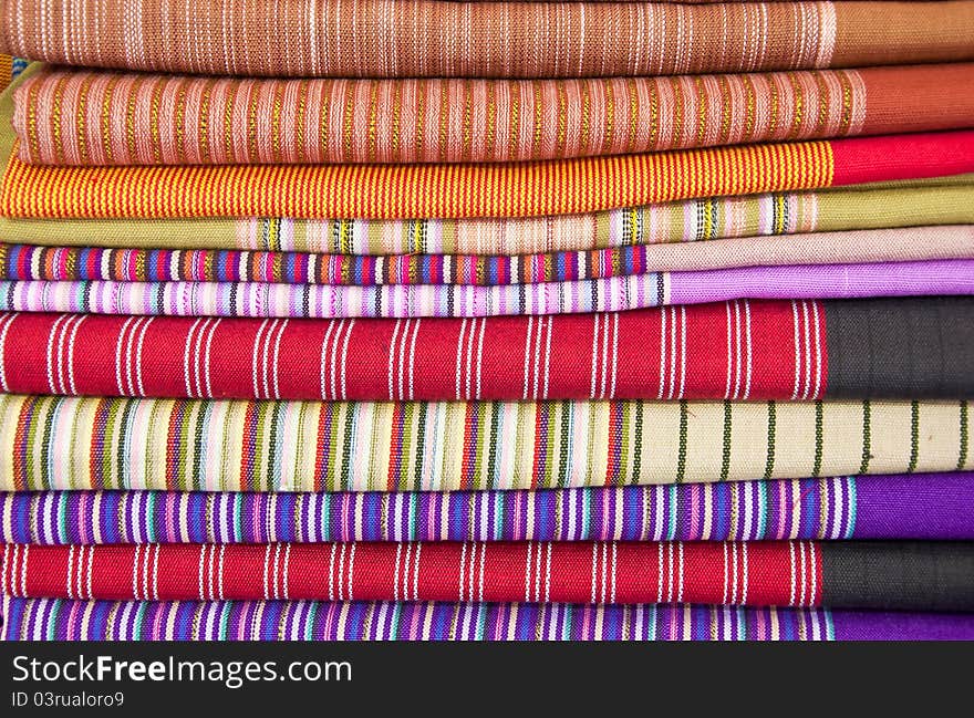 Colorfully and heap of Thai style native clothing. Colorfully and heap of Thai style native clothing