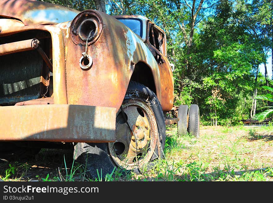 Old truck in a field