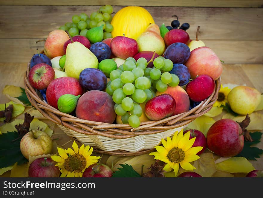 Fresh fruit in the basket