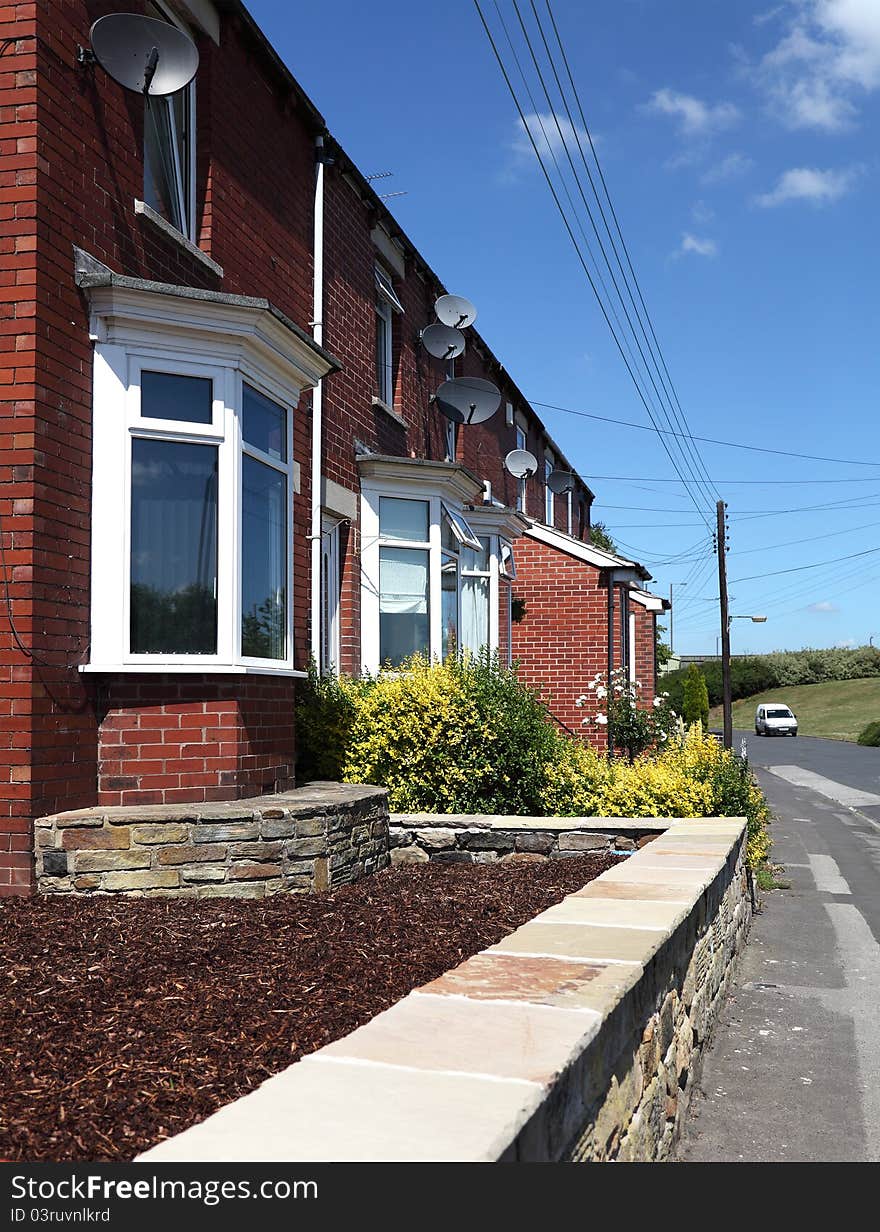 Row of Typical English Terraced Houses