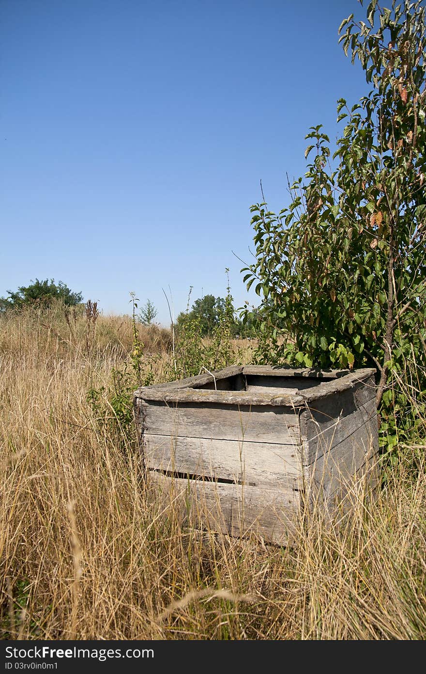 Abandoned wooden well