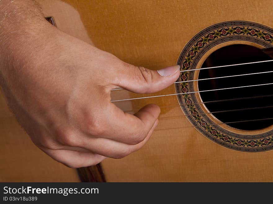 Really Great Shot Capturing Detail Of A Guitarist