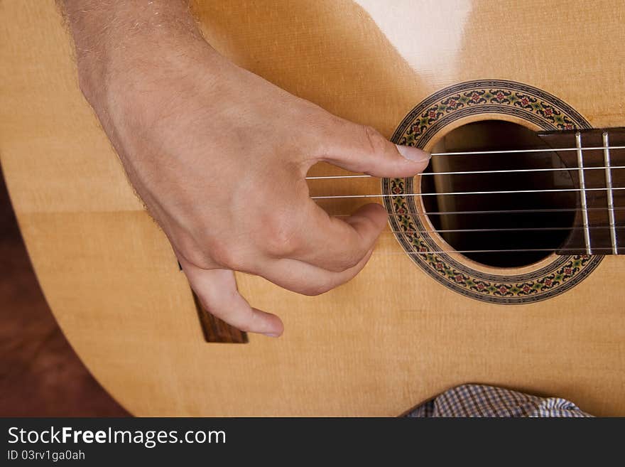 Really Great Shot Capturing Detail Of A Guitarist