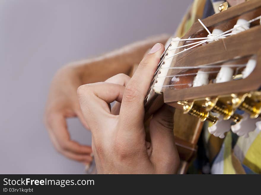 Really Great Shot Capturing Detail Of A Guitarist