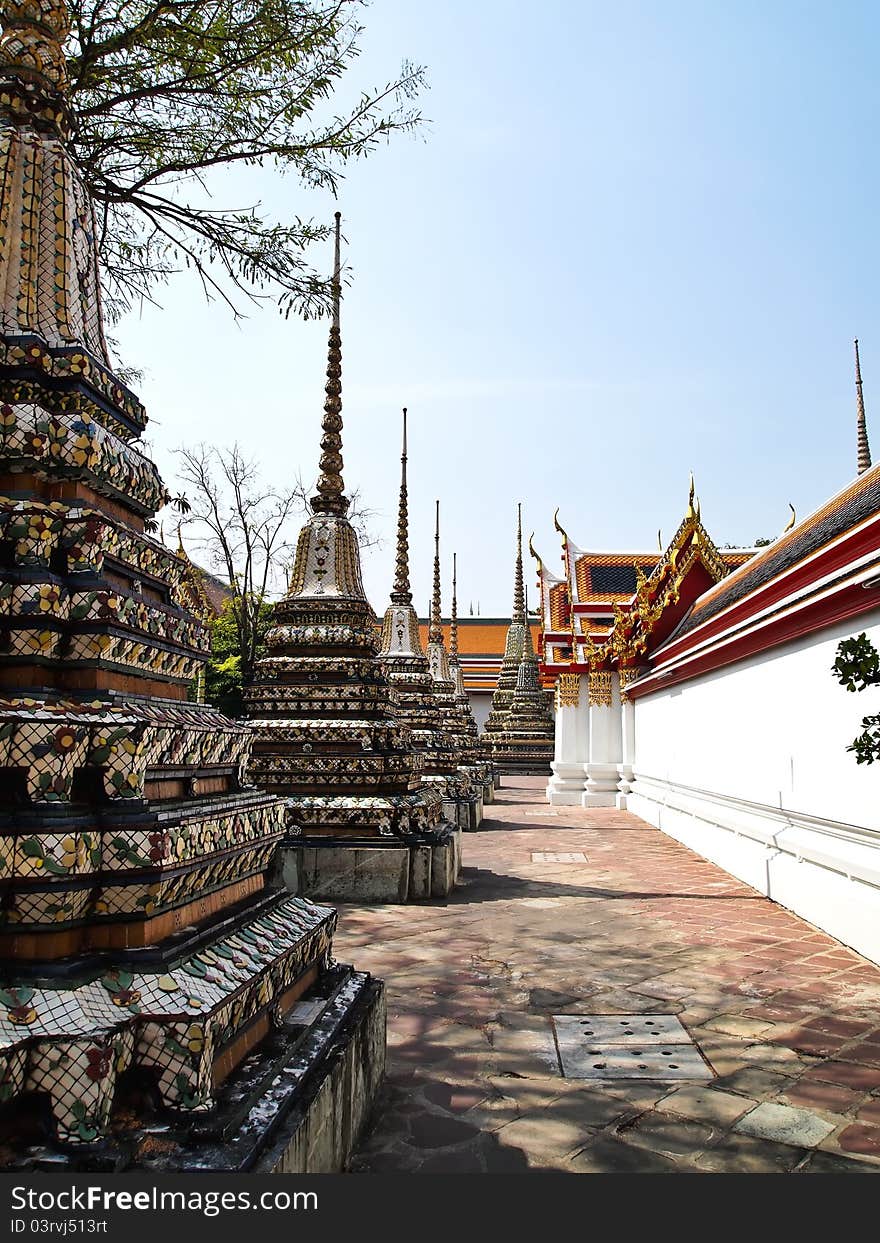 Ancient pagoda at Wat Pho, Bangkok, Thailand