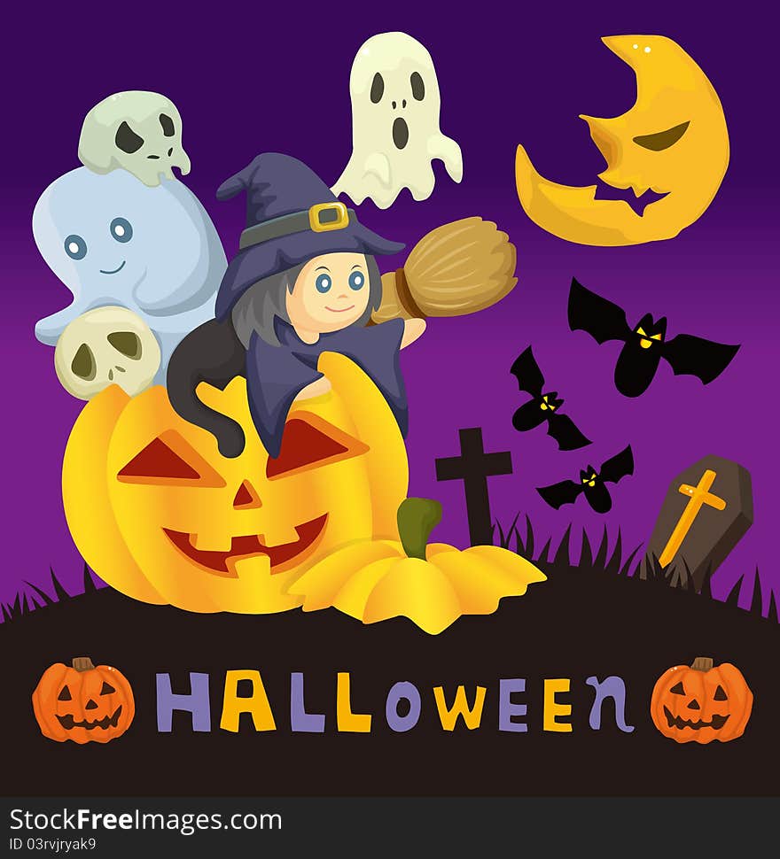 Cartoon Halloween Card