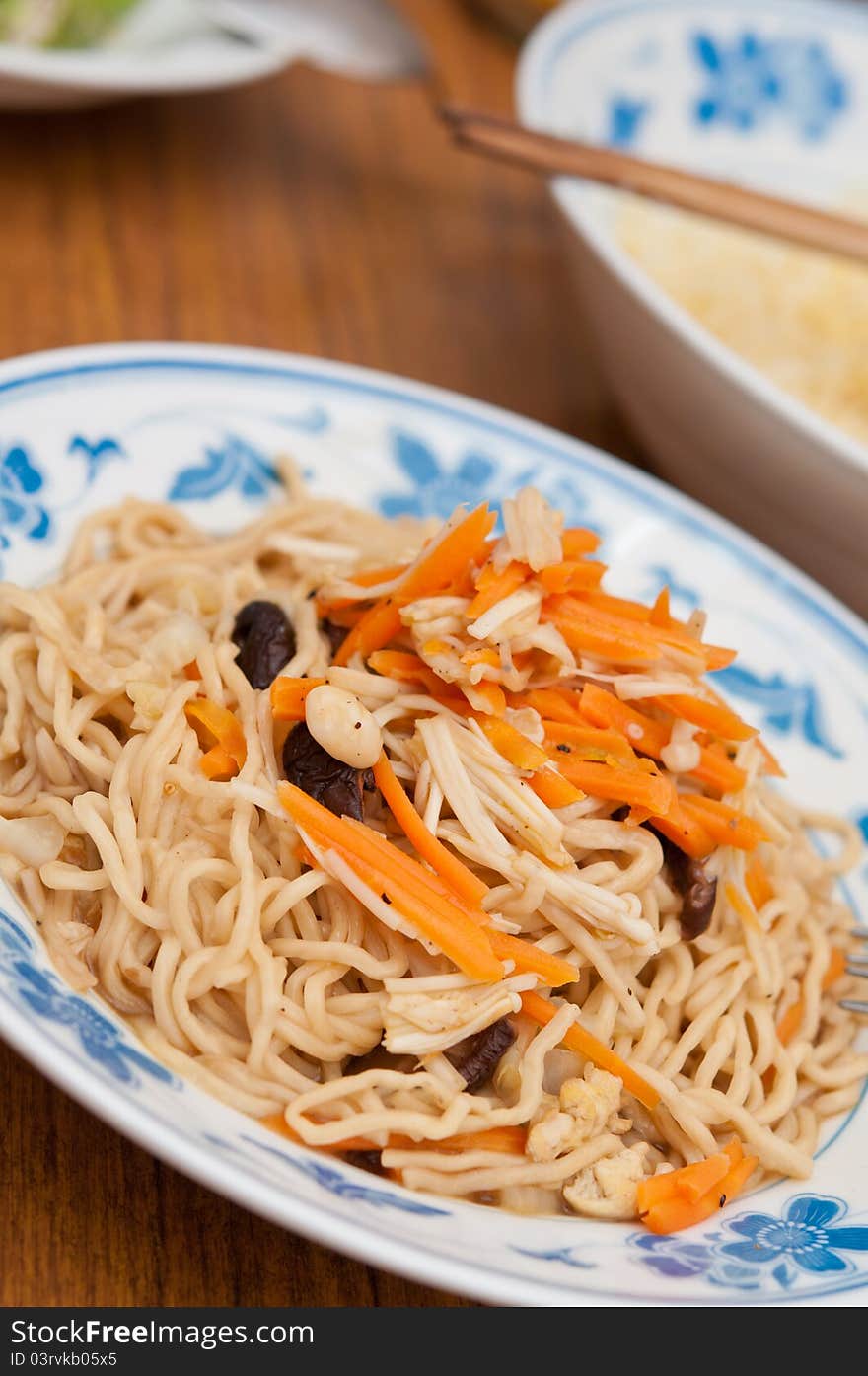 Chinese traditional jade noodles commonly eaten to signify prosperity and longevity. Chinese traditional jade noodles commonly eaten to signify prosperity and longevity.