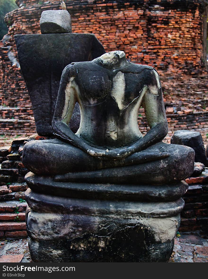 Broken Buddha Image Of Ayutthaya,Thailand