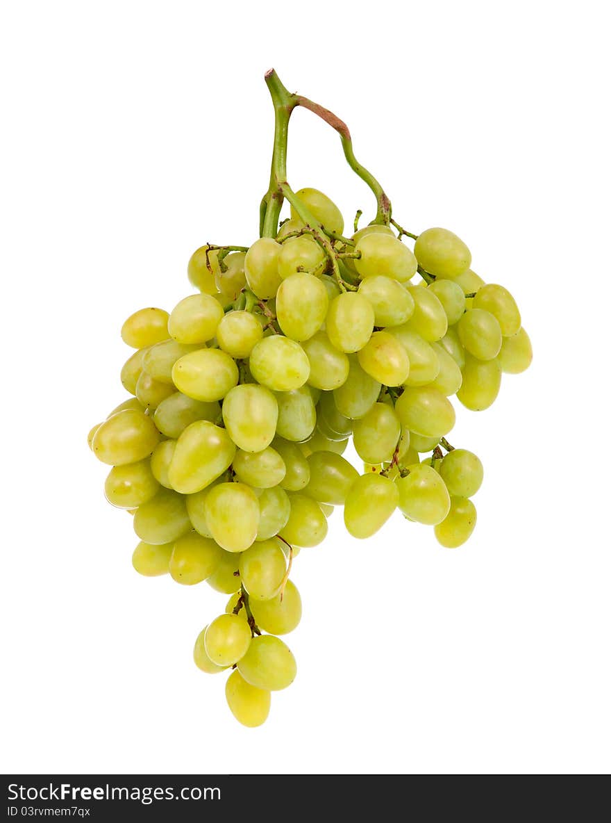 Bunch of grapes on a white background