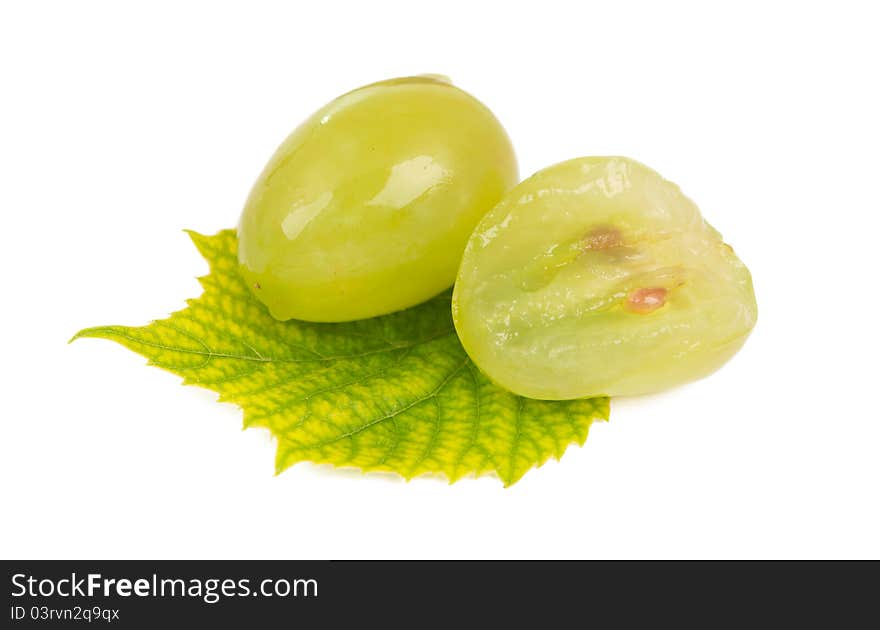 Grapes on a white background