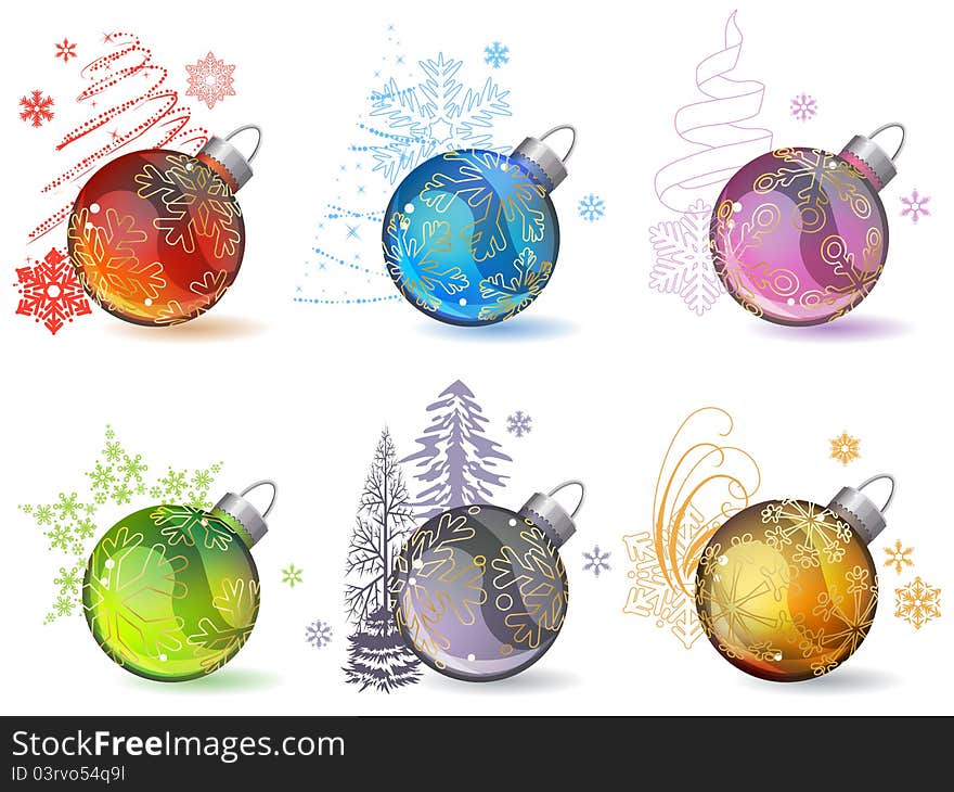 Different Christmas Glass Balls